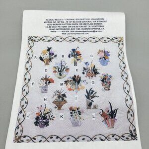 Floral Medley Quilt Block Pattern Set Jean Brown 13 Patterns 20" Blocks